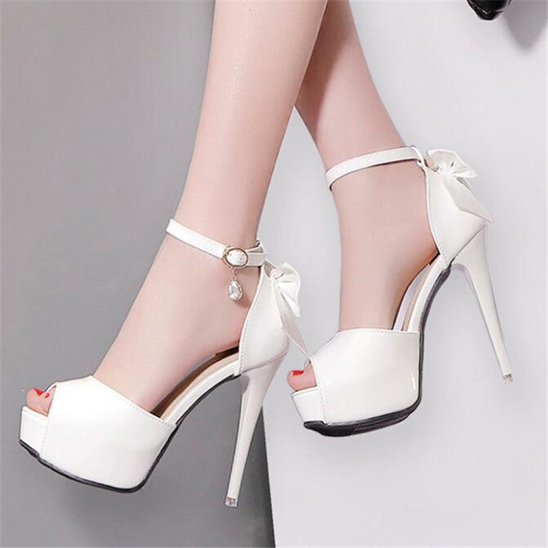 12CM Bow-Accented Stiletto Sandals